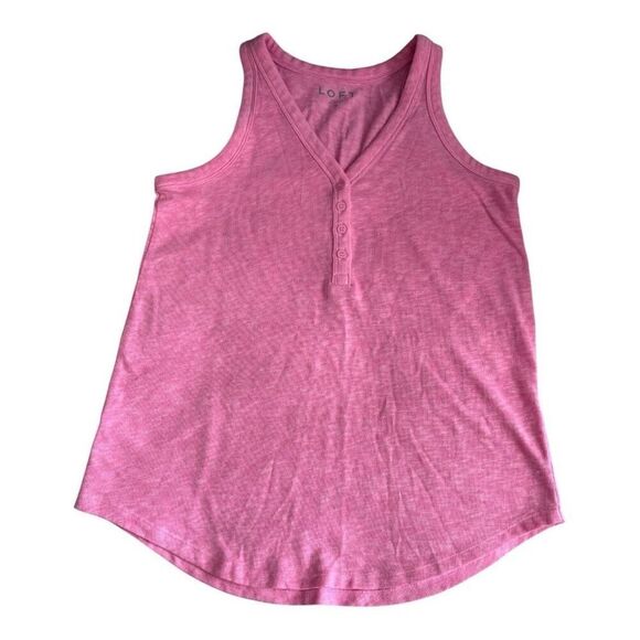 Two Loft Sleeveless Tank Tops Size Small Green and Pink with front buttons - Picture 4 of 9
